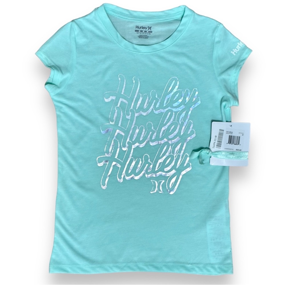 Hurley Metallic Lettering Tee w/ Matching Hair Tie!